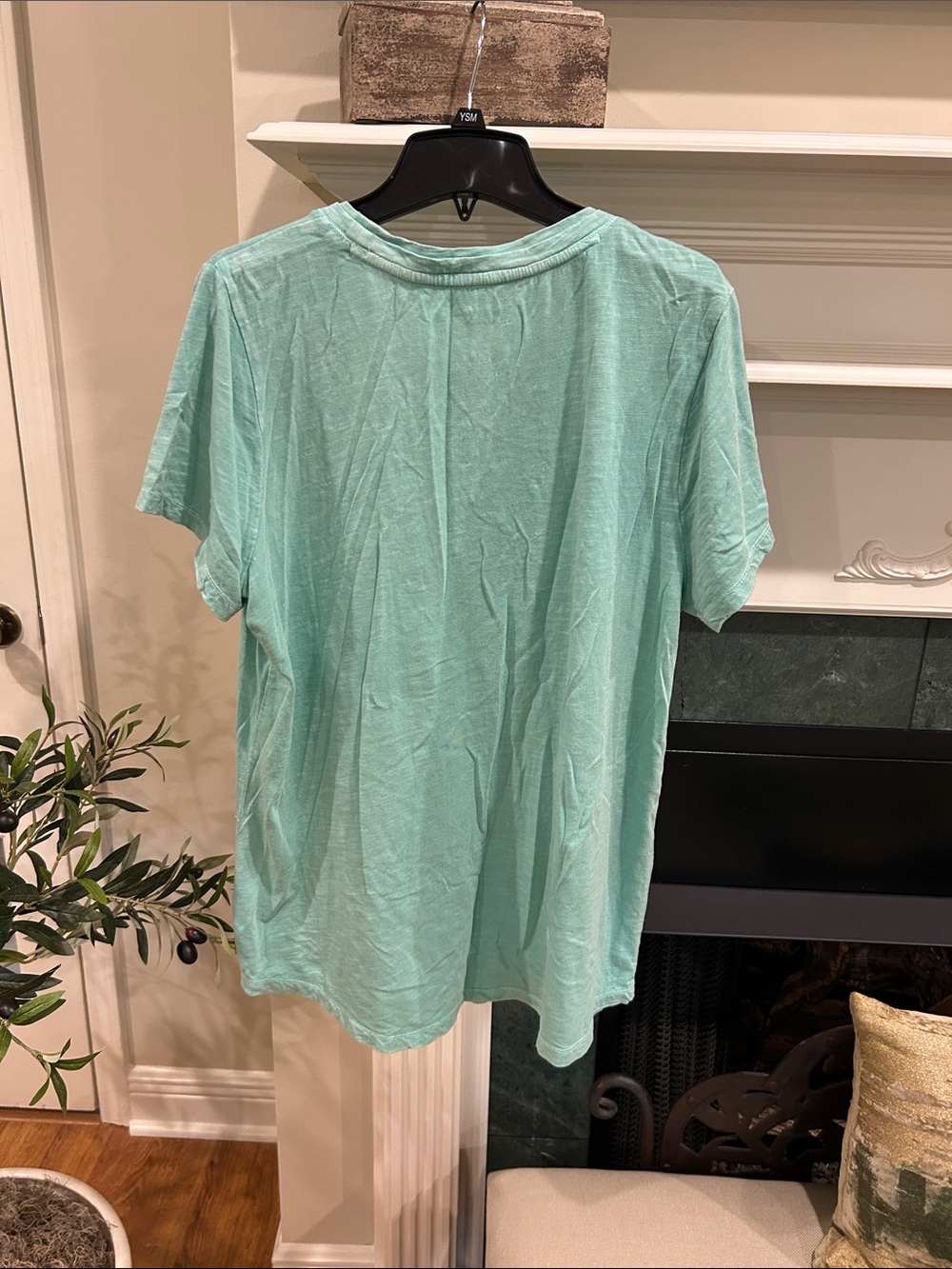 Coldwater Creek Embroidered Floral Short-Sleeve Top - Mint Green - Picture 3 of 3